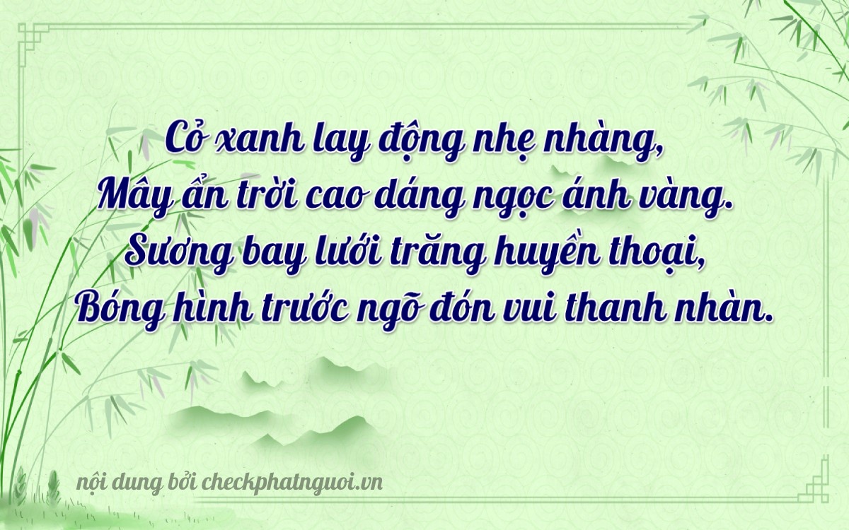 Bài thơ ý nghĩa cho <b>biển số 76AB-08570</b> tại website checkphatnguoi.vn