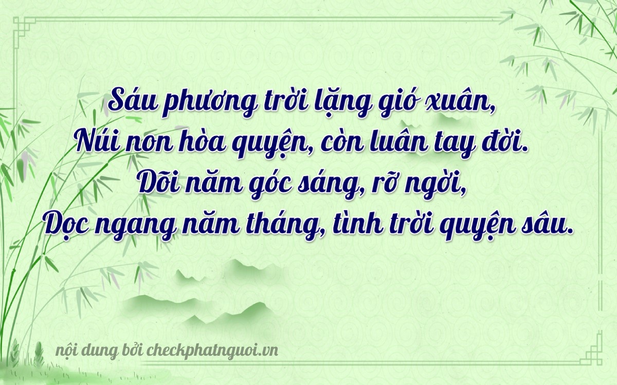 Bài thơ ý nghĩa cho <b>biển số 76AD-06052</b> tại website checkphatnguoi.vn