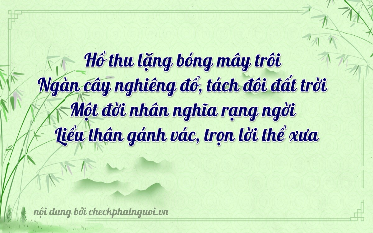 Bài thơ ý nghĩa cho <b>biển số 76AE-01249</b> tại website checkphatnguoi.vn