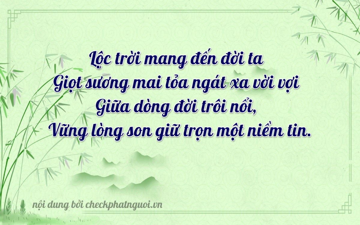 Bài thơ ý nghĩa cho <b>biển số 76AE-01569</b> tại website checkphatnguoi.vn