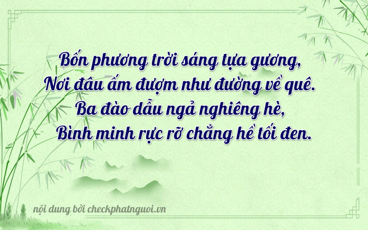 Bài thơ ý nghĩa cho <b>biển số 76AH-04334</b> tại website checkphatnguoi.vn