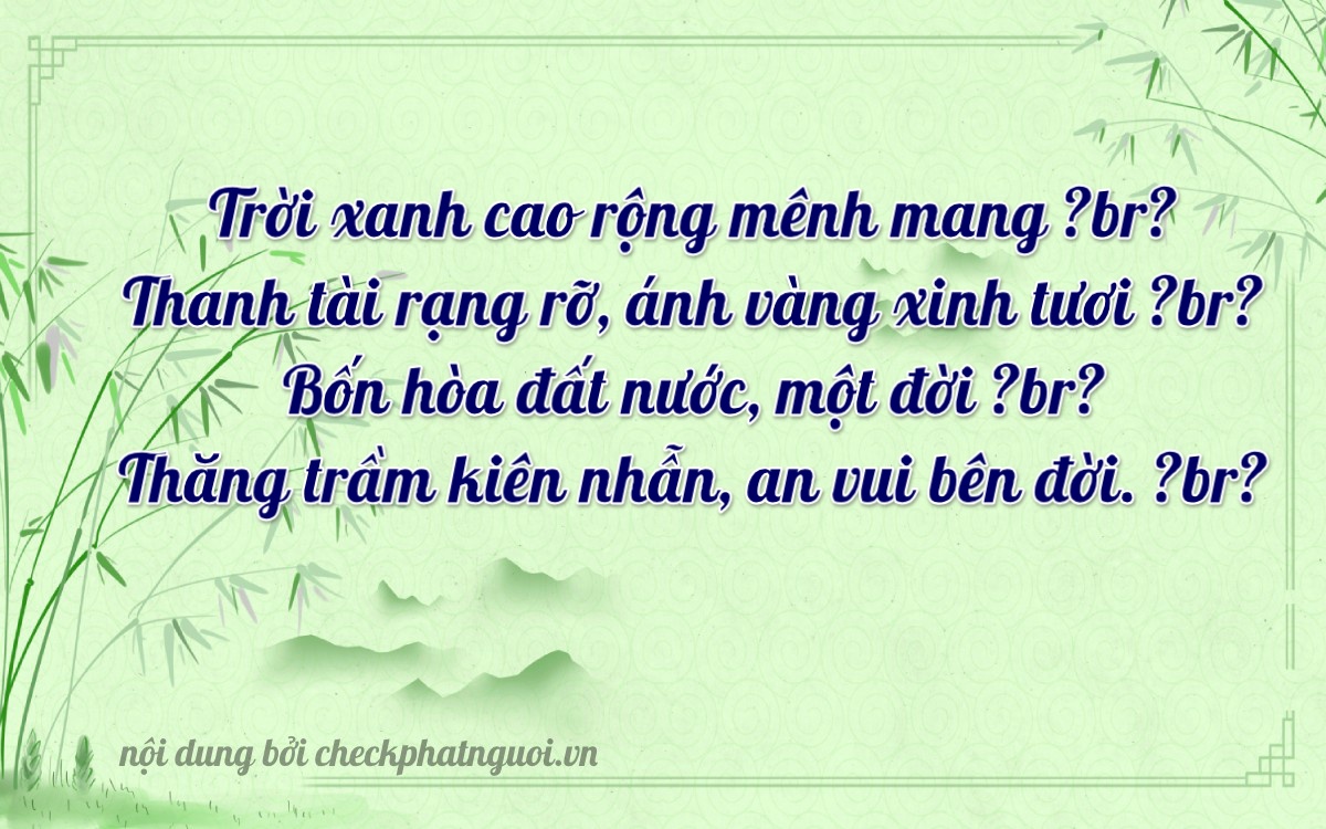 Bài thơ ý nghĩa cho <b>biển số 76B1-40849</b> tại website checkphatnguoi.vn