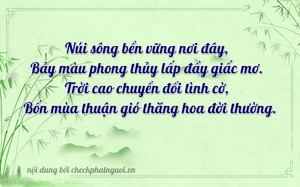 Bài thơ ý nghĩa cho <b>biển số 76B1-71747</b> tại website checkphatnguoi.vn