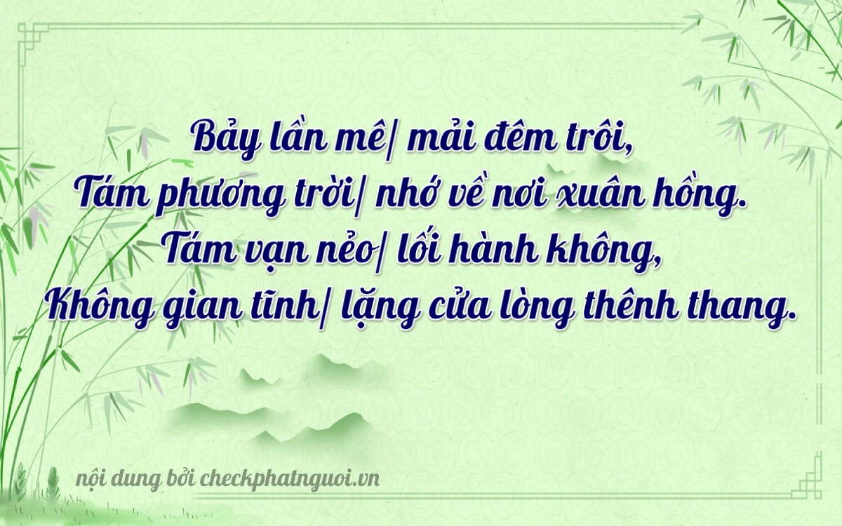Bài thơ ý nghĩa cho <b>biển số 76B1-78804</b> tại website checkphatnguoi.vn