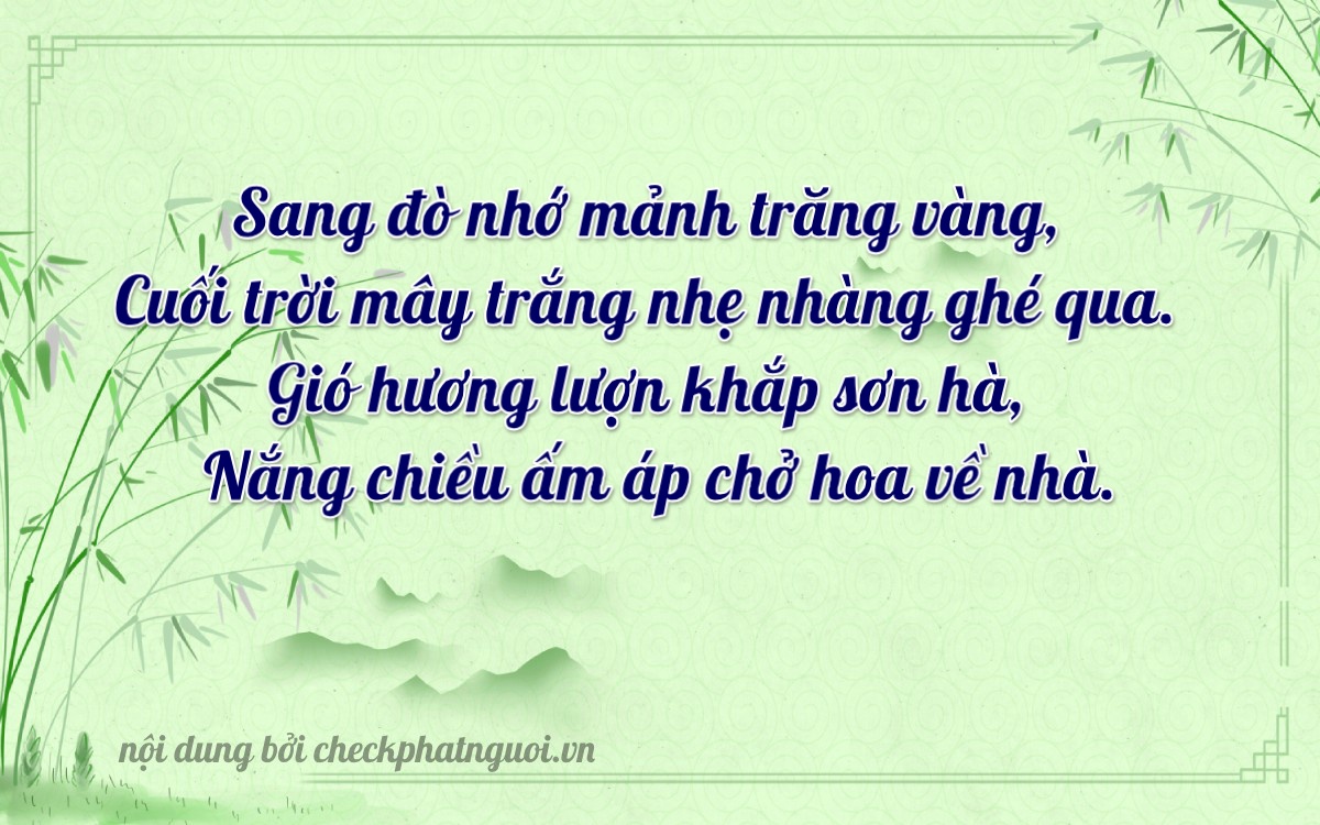 Bài thơ ý nghĩa cho <b>biển số 76B1-83593</b> tại website checkphatnguoi.vn