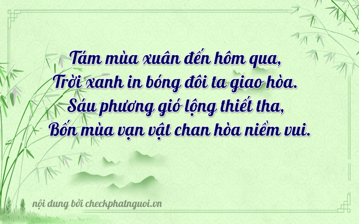 Bài thơ ý nghĩa cho <b>biển số 76B1-86334</b> tại website checkphatnguoi.vn