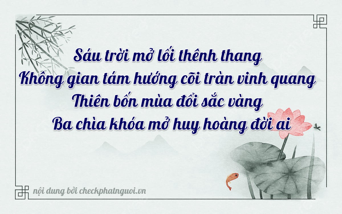 Bài thơ ý nghĩa cho <b>biển số 76C1-60843</b> tại website checkphatnguoi.vn