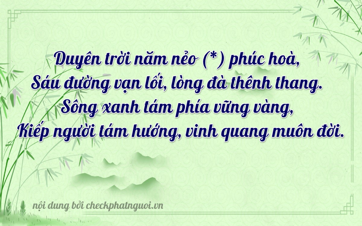 Bài thơ ý nghĩa cho <b>biển số 76D1-15868</b> tại website checkphatnguoi.vn