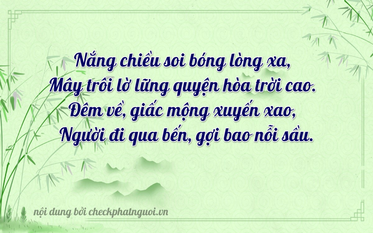 Bài thơ ý nghĩa cho <b>biển số 76D1-33510</b> tại website checkphatnguoi.vn