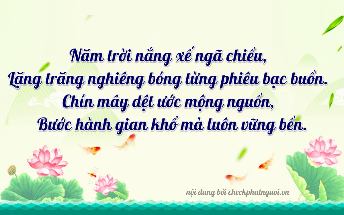 Bài thơ ý nghĩa cho <b>biển số 76E1-58936</b> tại website checkphatnguoi.vn