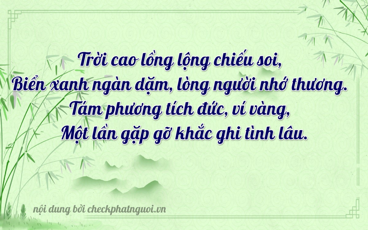 Bài thơ ý nghĩa cho <b>biển số 76F1-00841</b> tại website checkphatnguoi.vn