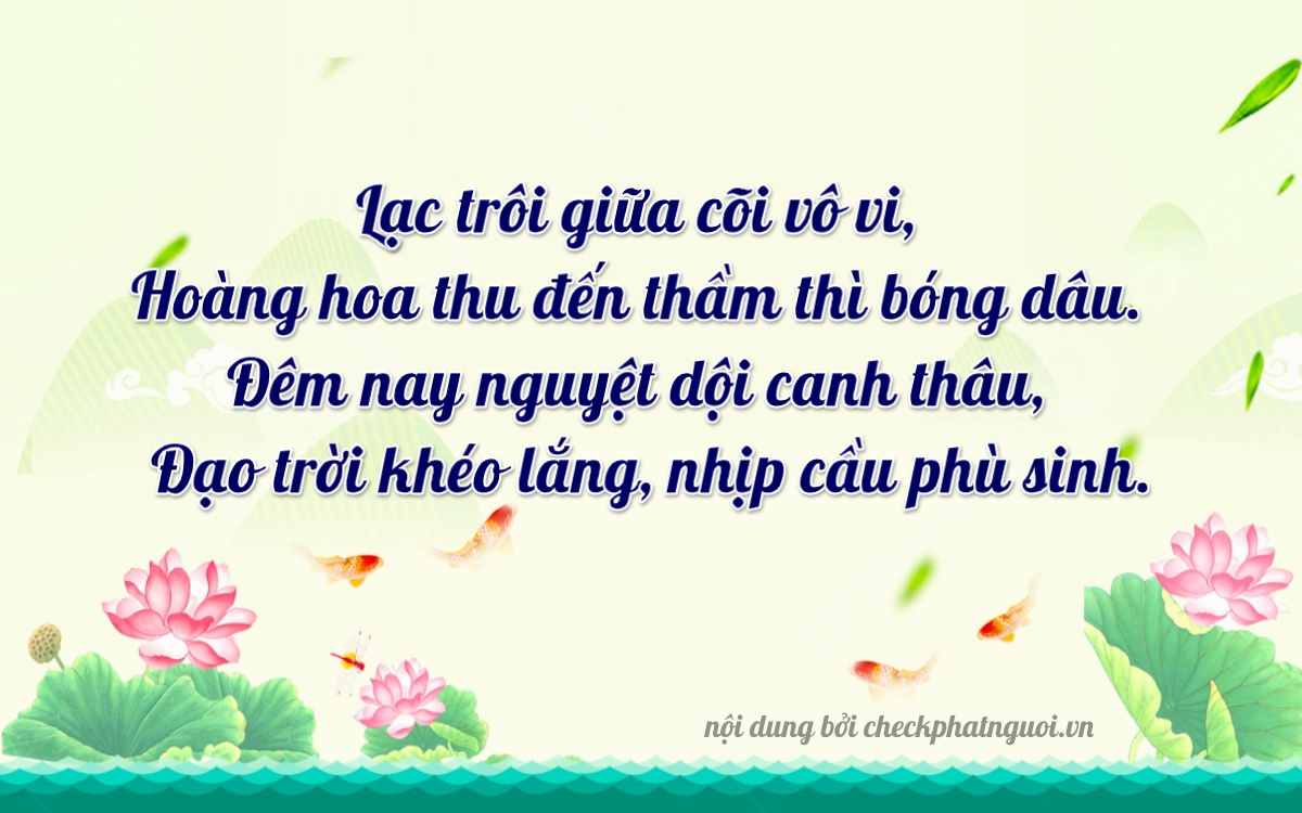 Bài thơ ý nghĩa cho <b>biển số 76G1-48765</b> tại website checkphatnguoi.vn