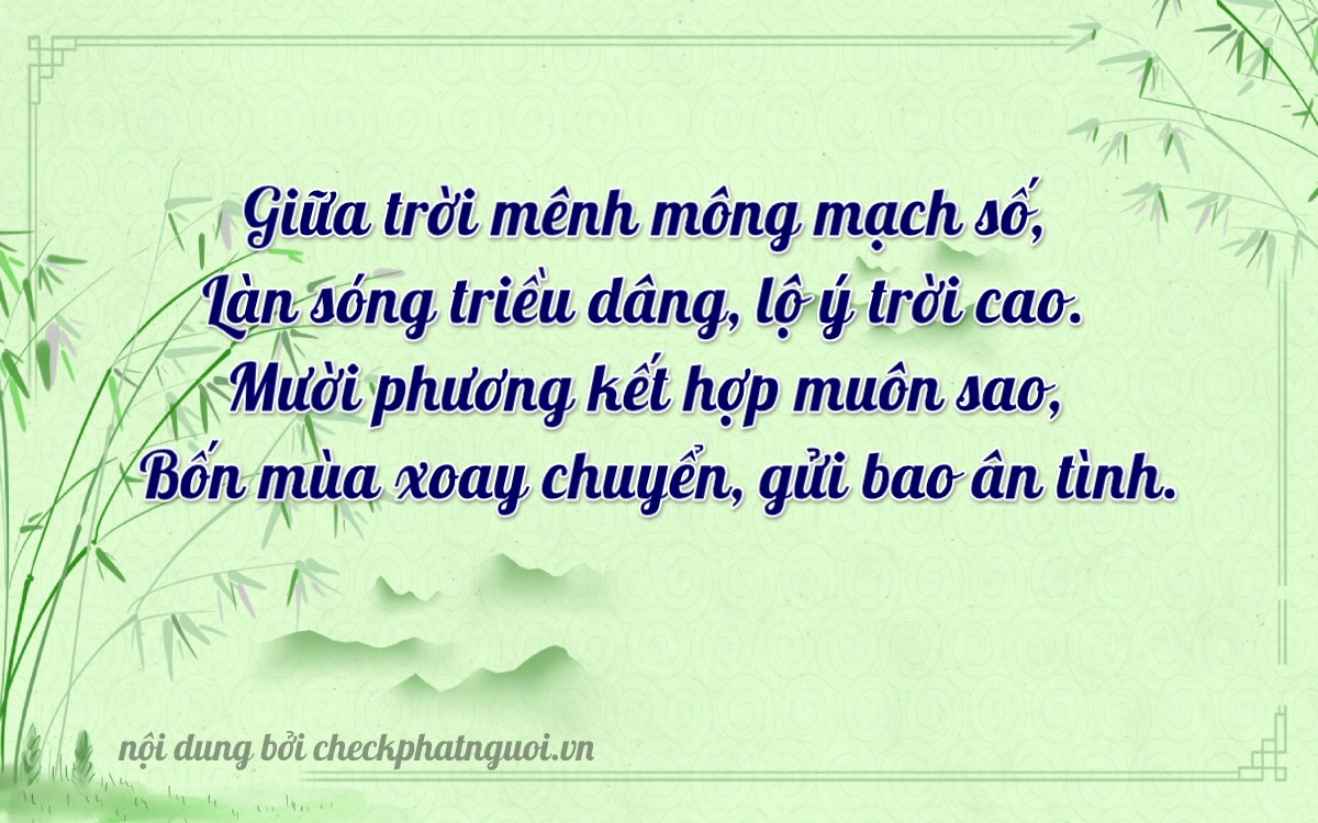 Bài thơ ý nghĩa cho <b>biển số 76K1-11064</b> tại website checkphatnguoi.vn