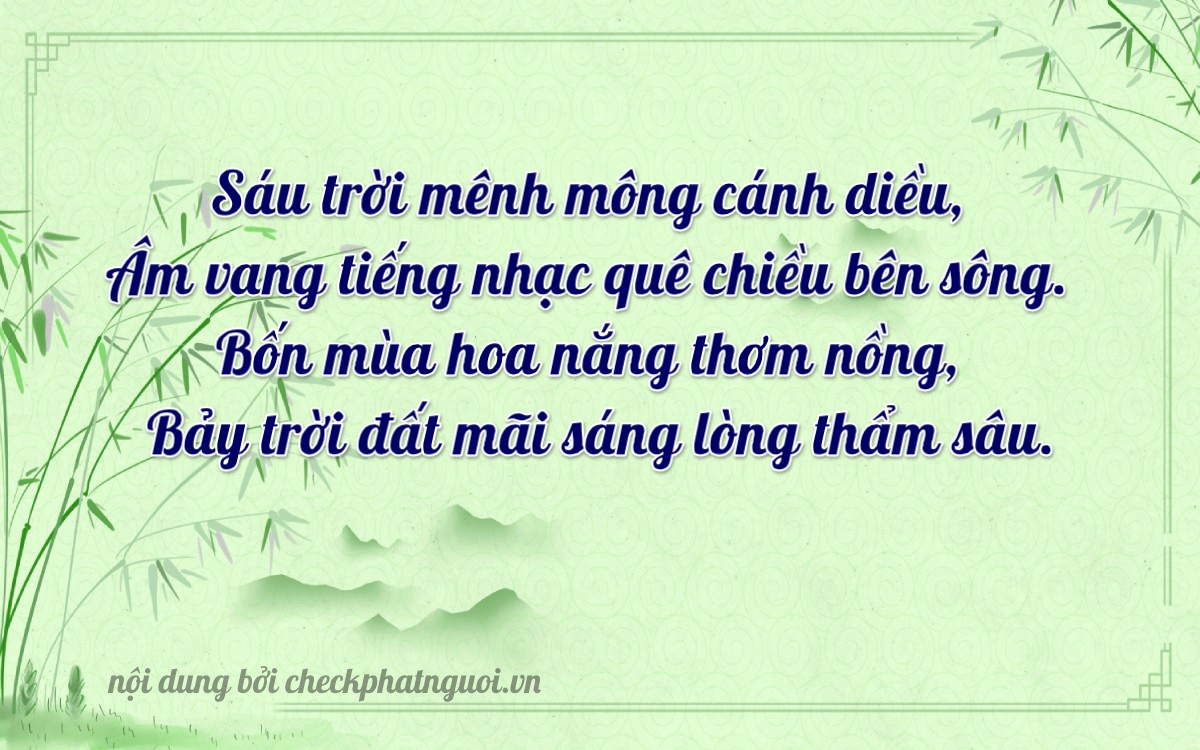 Bài thơ ý nghĩa cho <b>biển số 77A-06347</b> tại website checkphatnguoi.vn