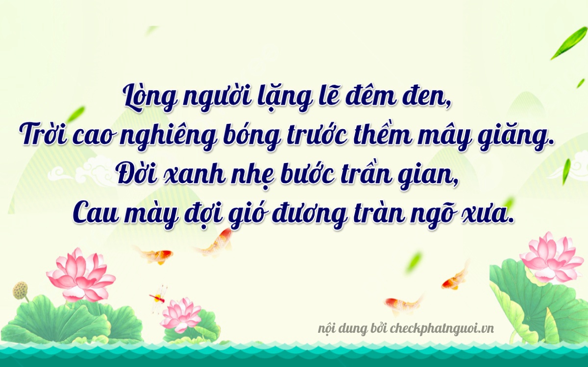 Bài thơ ý nghĩa cho <b>biển số 77A-09549</b> tại website checkphatnguoi.vn