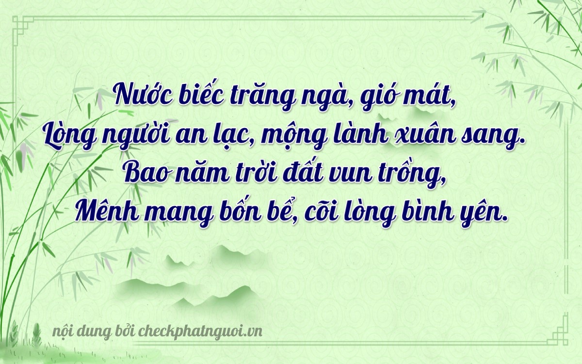 Bài thơ ý nghĩa cho <b>biển số 77A-14218</b> tại website checkphatnguoi.vn