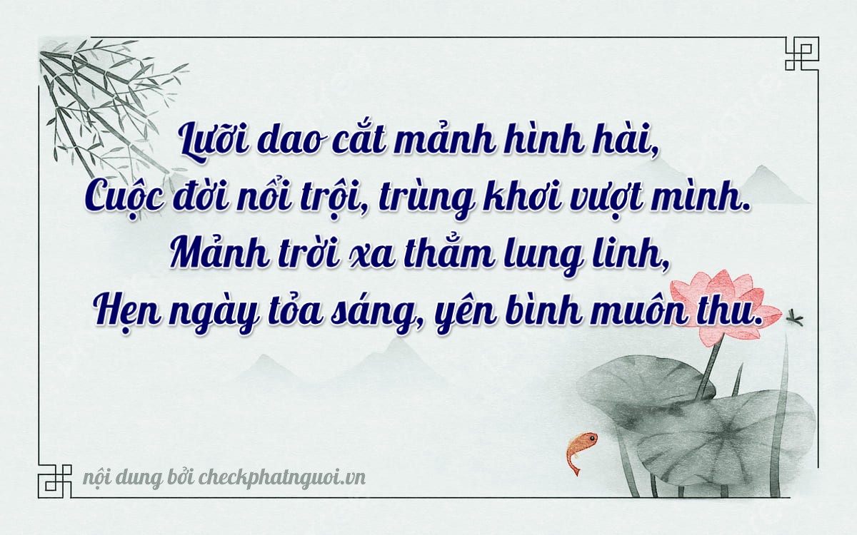 Bài thơ ý nghĩa cho <b>biển số 77A-28938</b> tại website checkphatnguoi.vn
