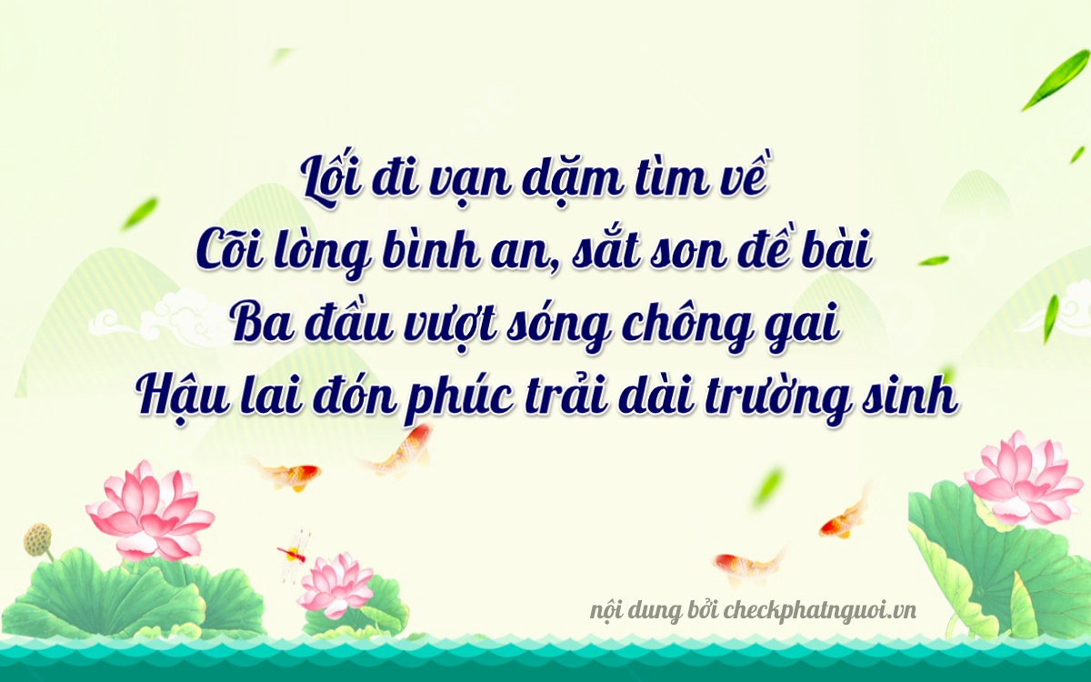 Bài thơ ý nghĩa cho <b>biển số 77A-34267</b> tại website checkphatnguoi.vn