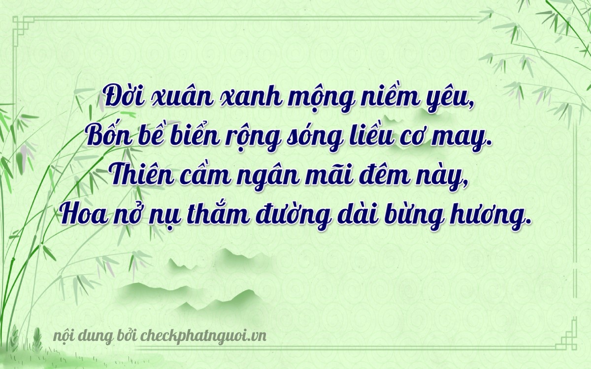 Bài thơ ý nghĩa cho <b>biển số 77AB-01499</b> tại website checkphatnguoi.vn
