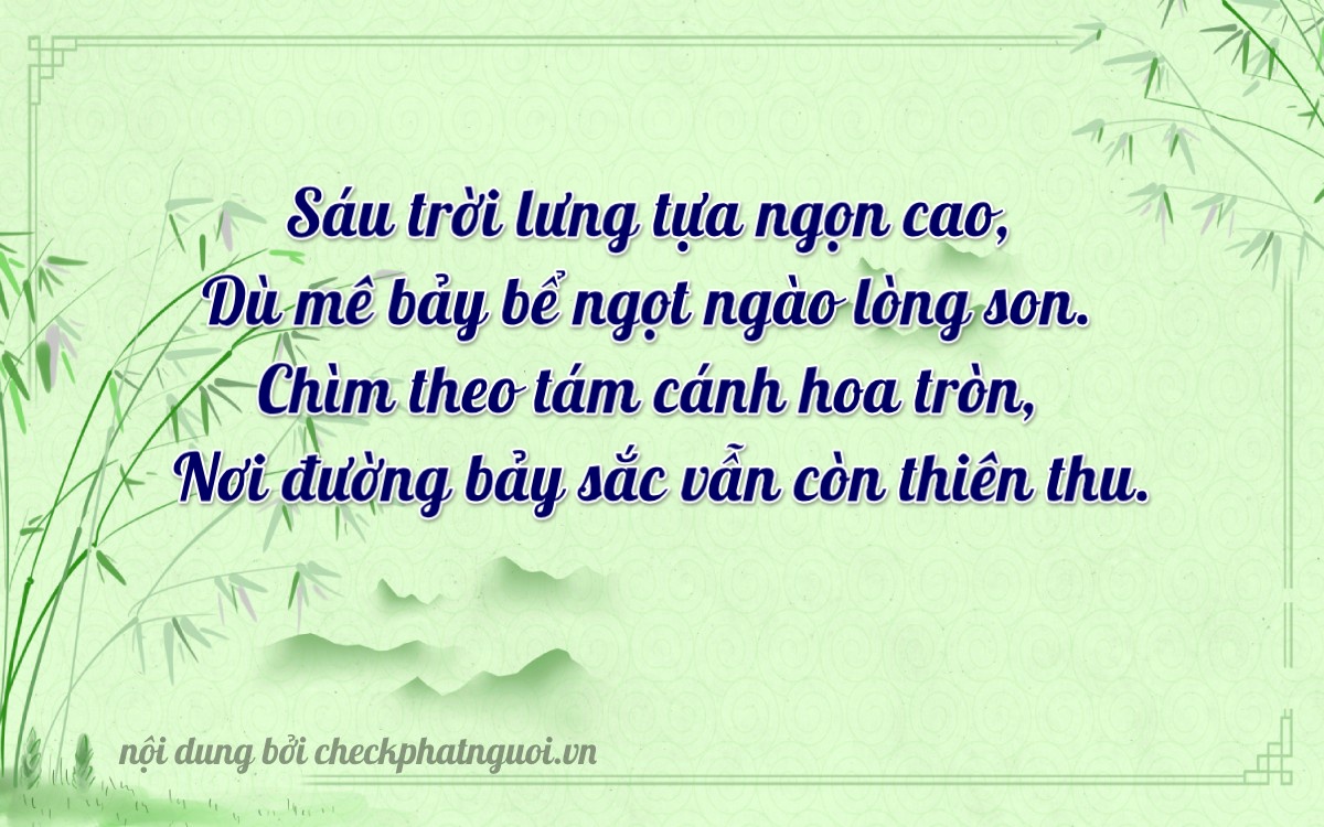 Bài thơ ý nghĩa cho <b>biển số 77AE-06578</b> tại website checkphatnguoi.vn