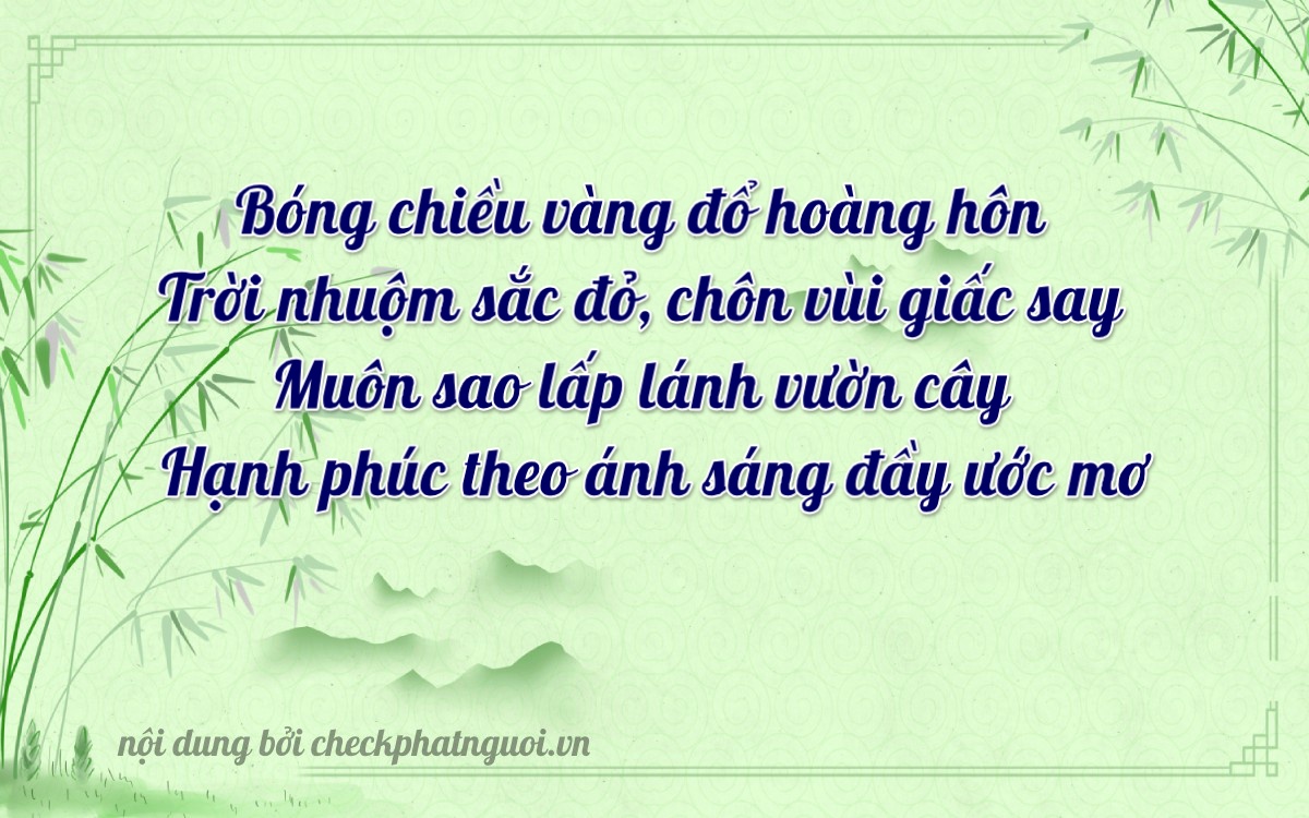 Bài thơ ý nghĩa cho <b>biển số 77D1-40419</b> tại website checkphatnguoi.vn