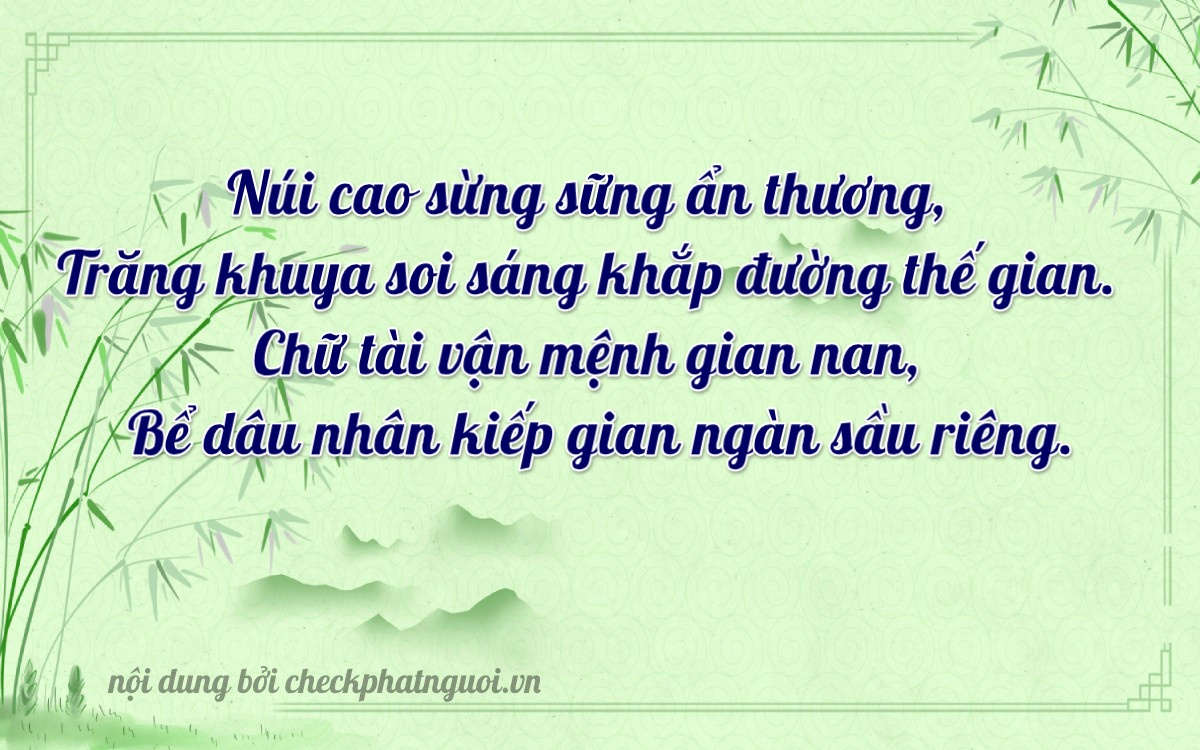 Bài thơ ý nghĩa cho <b>biển số 77D1-68896</b> tại website checkphatnguoi.vn