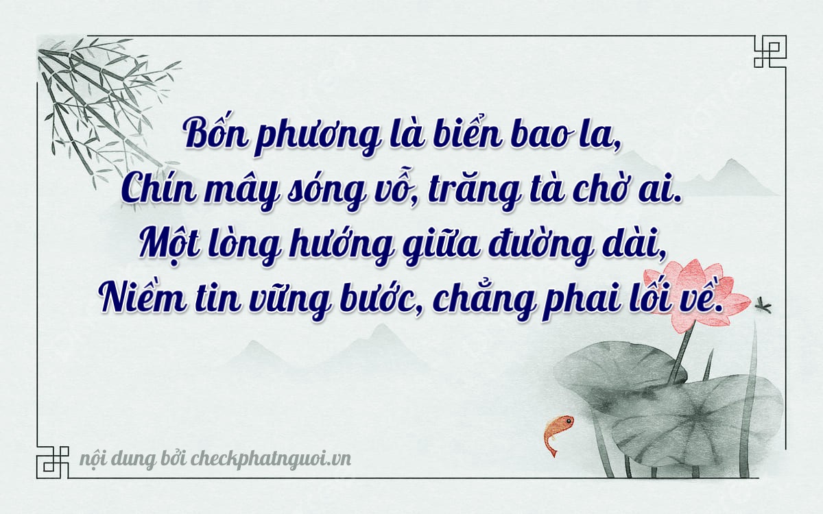 Bài thơ ý nghĩa cho <b>biển số 77D1-74107</b> tại website checkphatnguoi.vn