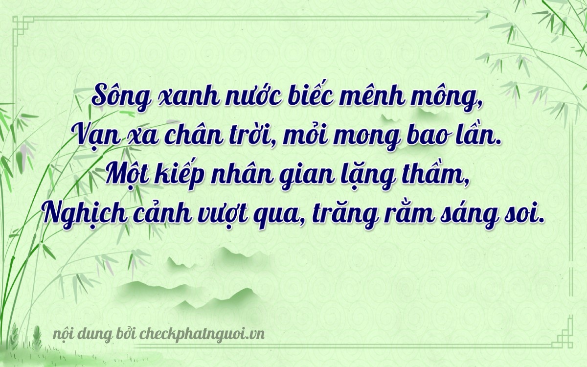 Bài thơ ý nghĩa cho <b>biển số 77F1-17118</b> tại website checkphatnguoi.vn