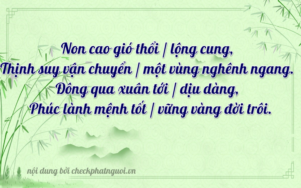 Bài thơ ý nghĩa cho <b>biển số 77L1-00454</b> tại website checkphatnguoi.vn