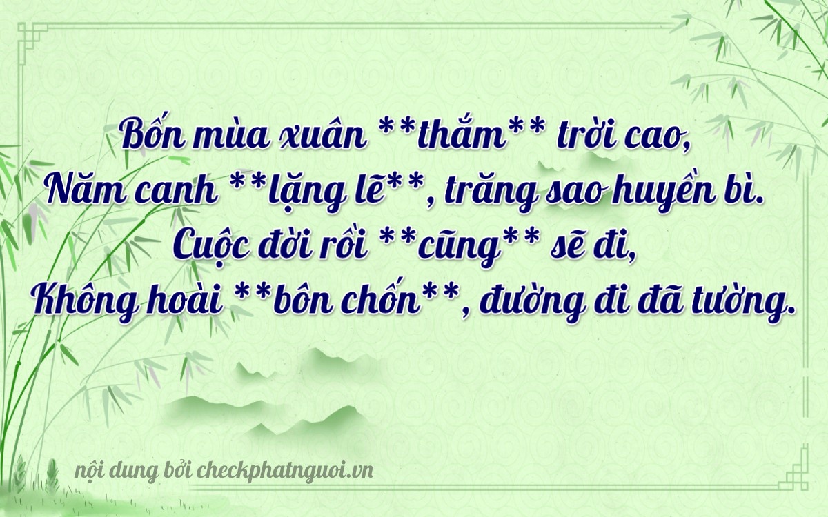 Bài thơ ý nghĩa cho <b>biển số 77L2-45950</b> tại website checkphatnguoi.vn