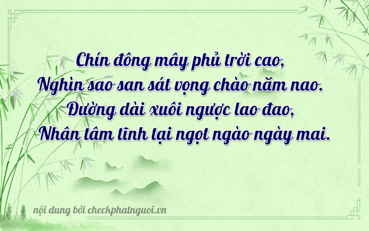 Bài thơ ý nghĩa cho <b>biển số 78A-03919</b> tại website checkphatnguoi.vn