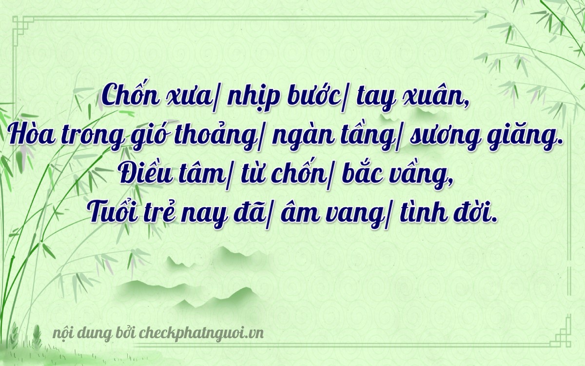 Bài thơ ý nghĩa cho <b>biển số 78A-09871</b> tại website checkphatnguoi.vn