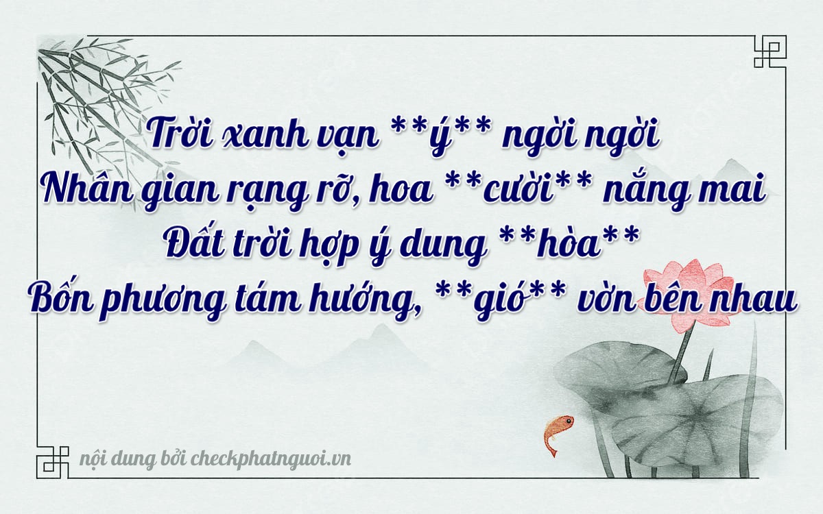 Bài thơ ý nghĩa cho <b>biển số 78A-13124</b> tại website checkphatnguoi.vn