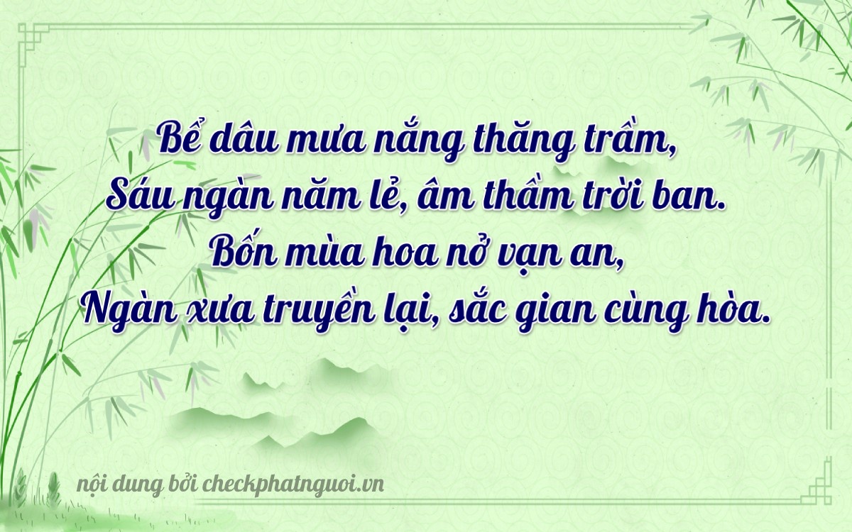 Bài thơ ý nghĩa cho <b>biển số 78AA-20107</b> tại website checkphatnguoi.vn