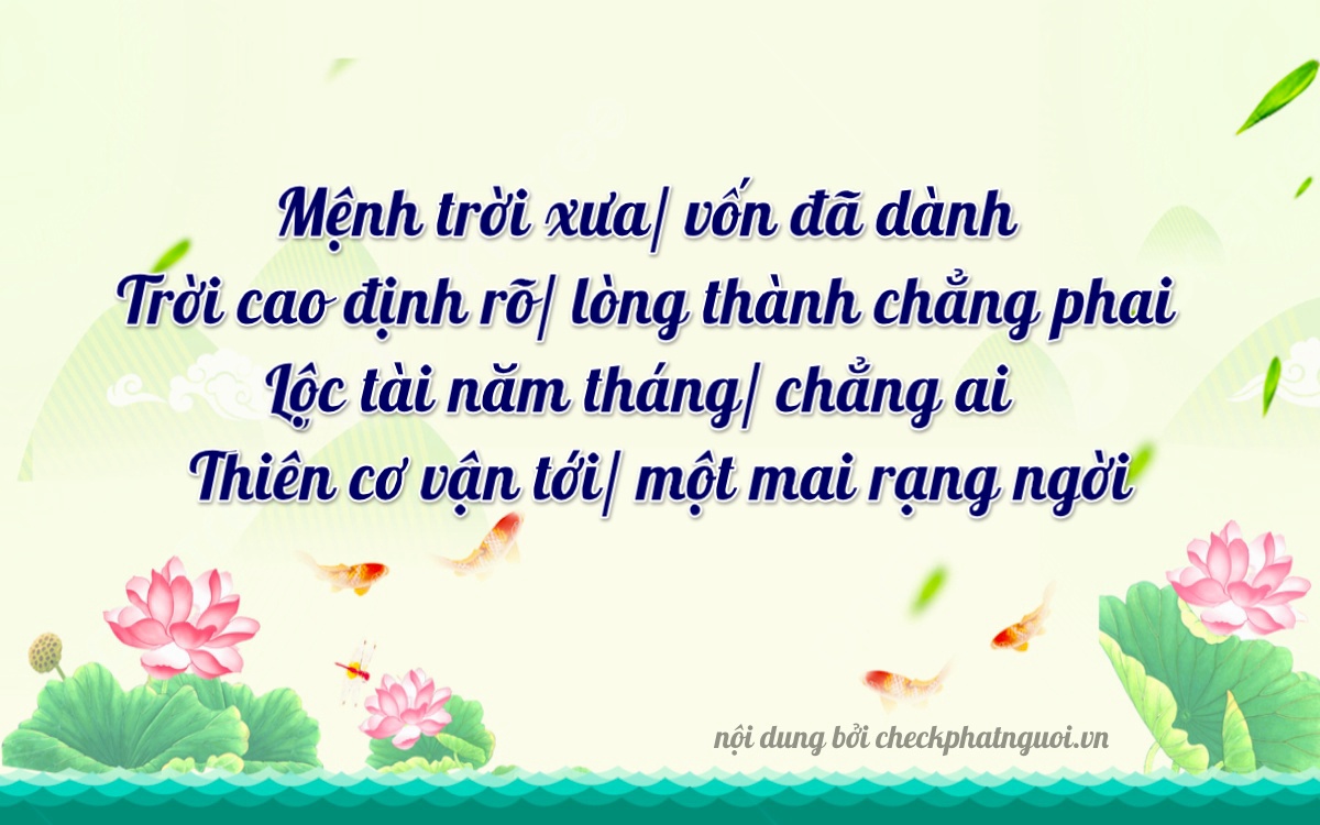 Bài thơ ý nghĩa cho <b>biển số 78AB-13135</b> tại website checkphatnguoi.vn