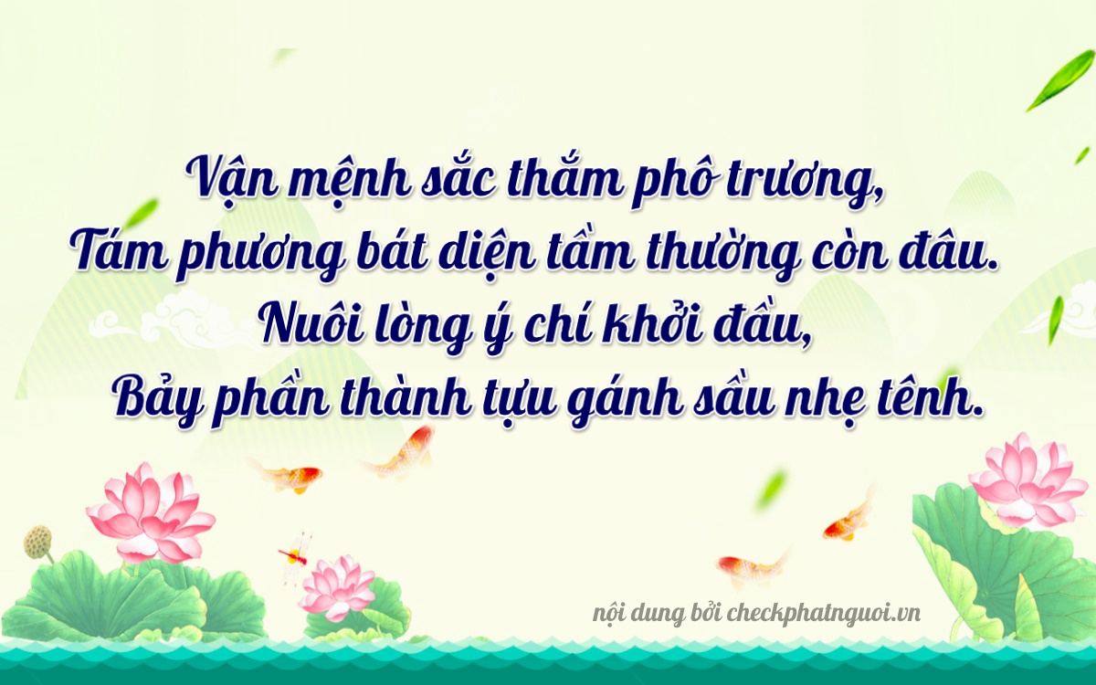 Bài thơ ý nghĩa cho <b>biển số 78AF-11847</b> tại website checkphatnguoi.vn
