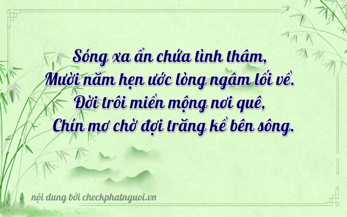 Bài thơ ý nghĩa cho <b>biển số 78AF-12059</b> tại website checkphatnguoi.vn