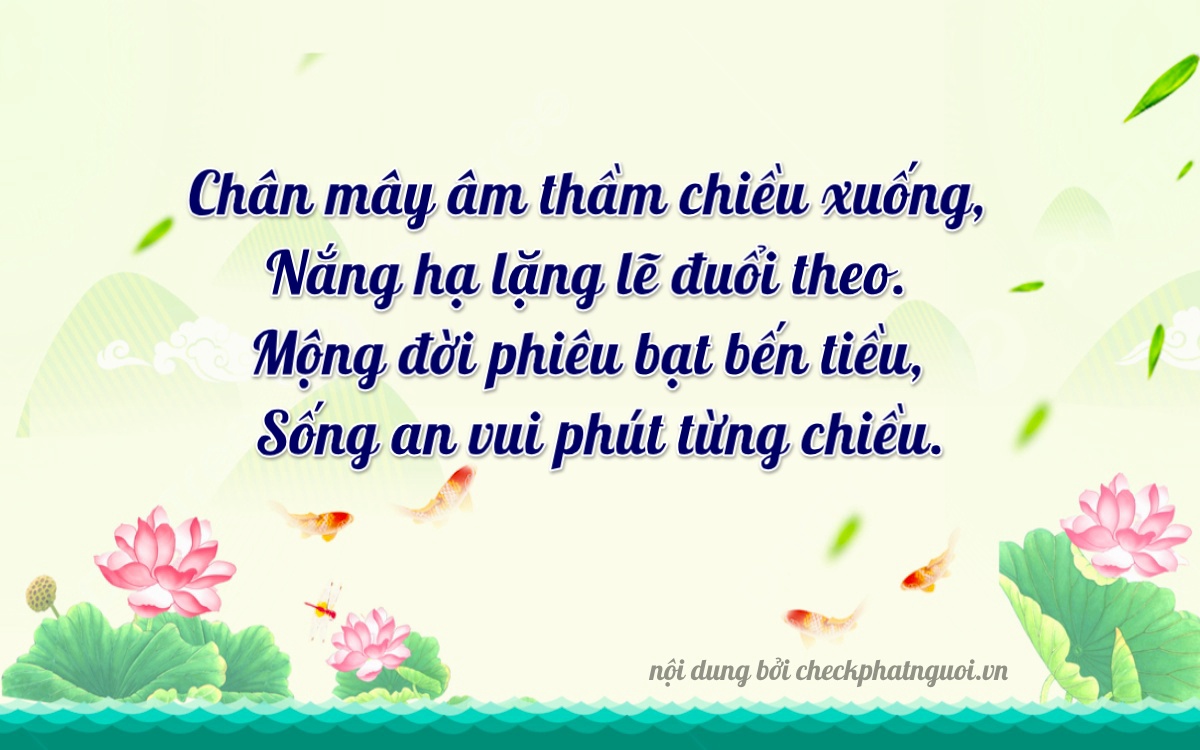 Bài thơ ý nghĩa cho <b>biển số 78AL-03151</b> tại website checkphatnguoi.vn