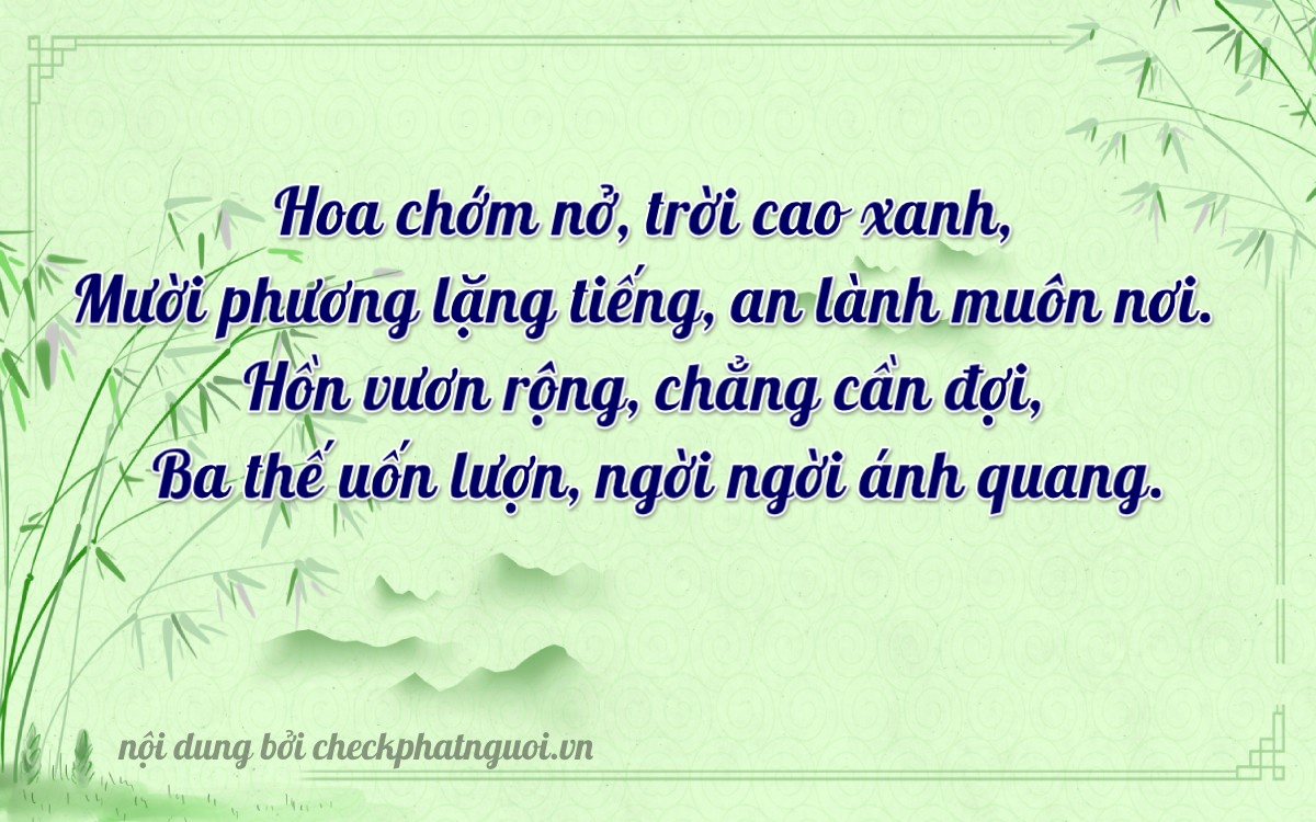 Bài thơ ý nghĩa cho <b>biển số 78C1-13217</b> tại website checkphatnguoi.vn