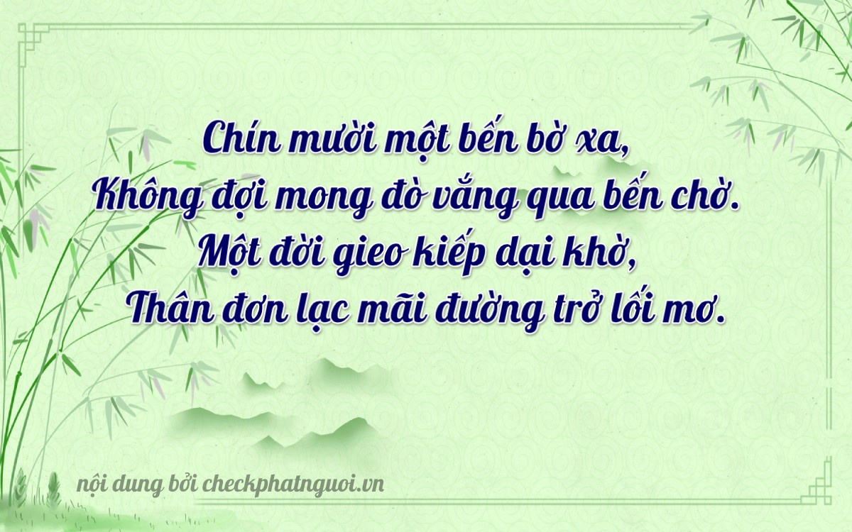 Bài thơ ý nghĩa cho <b>biển số 78F1-19009</b> tại website checkphatnguoi.vn