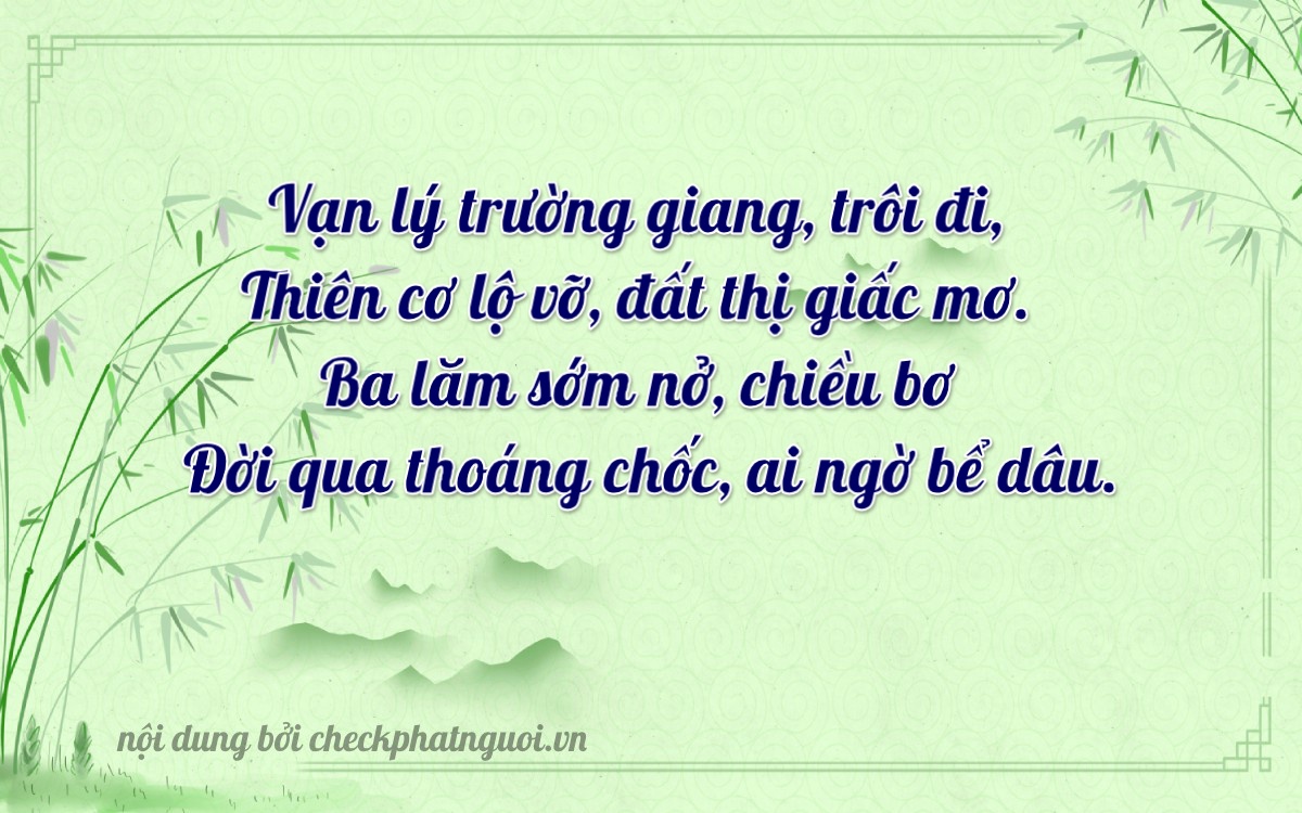Bài thơ ý nghĩa cho <b>biển số 78F1-30670</b> tại website checkphatnguoi.vn