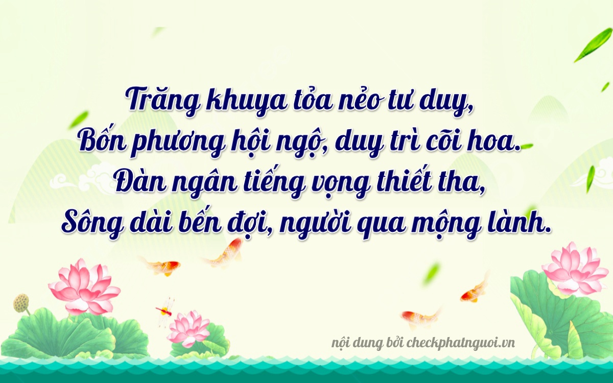 Bài thơ ý nghĩa cho <b>biển số 78F1-42327</b> tại website checkphatnguoi.vn