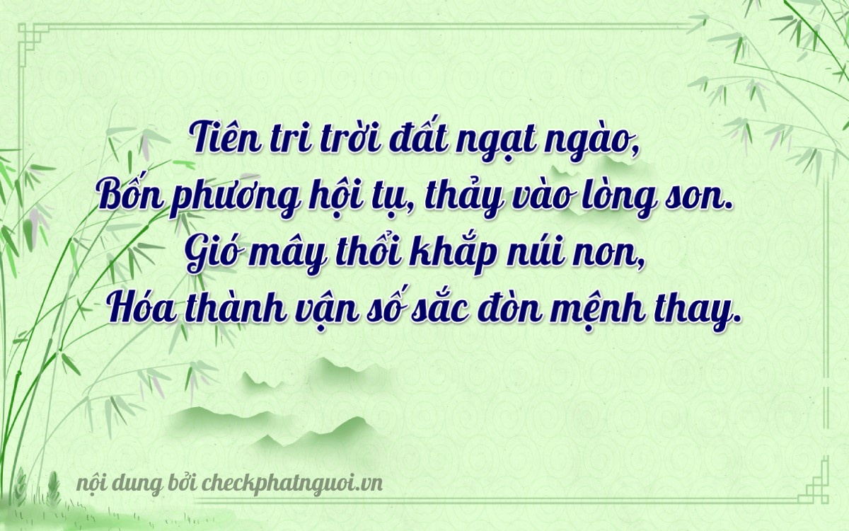 Bài thơ ý nghĩa cho <b>biển số 78F1-62345</b> tại website checkphatnguoi.vn