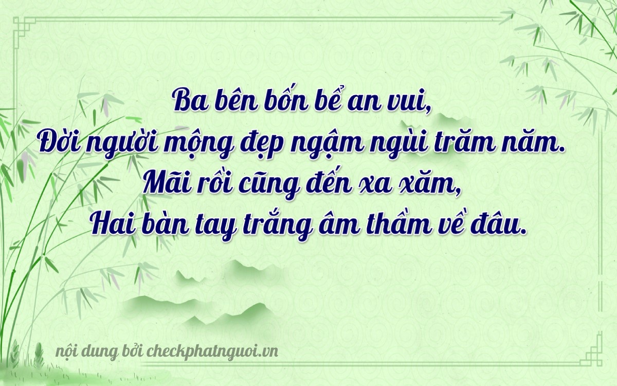 Bài thơ ý nghĩa cho <b>biển số 78G1-34122</b> tại website checkphatnguoi.vn