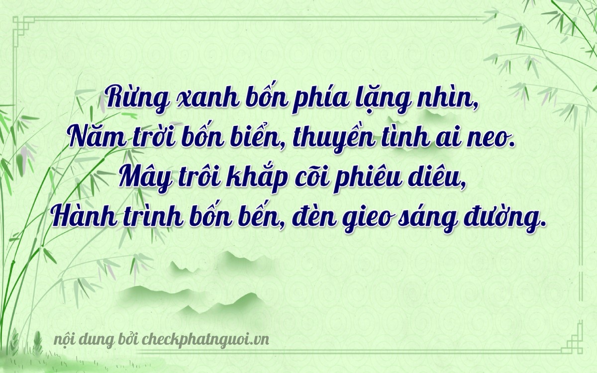 Bài thơ ý nghĩa cho <b>biển số 78G1-60445</b> tại website checkphatnguoi.vn