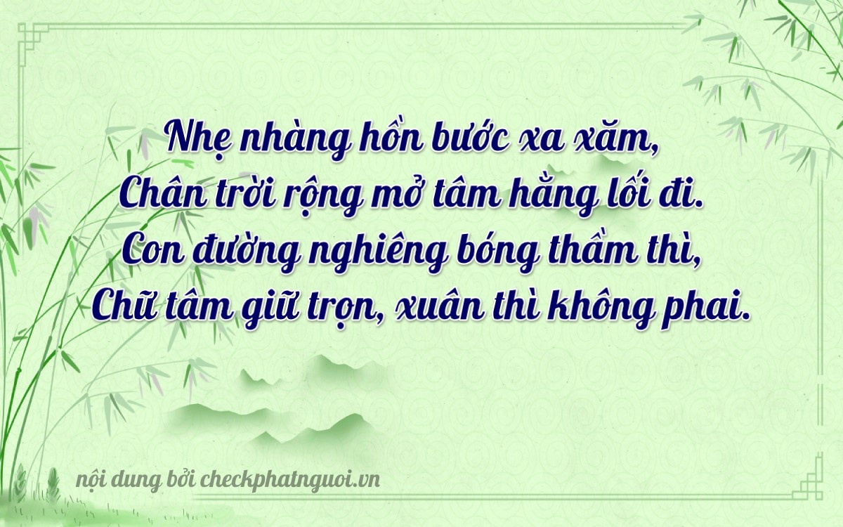Bài thơ ý nghĩa cho <b>biển số 78H1-45309</b> tại website checkphatnguoi.vn