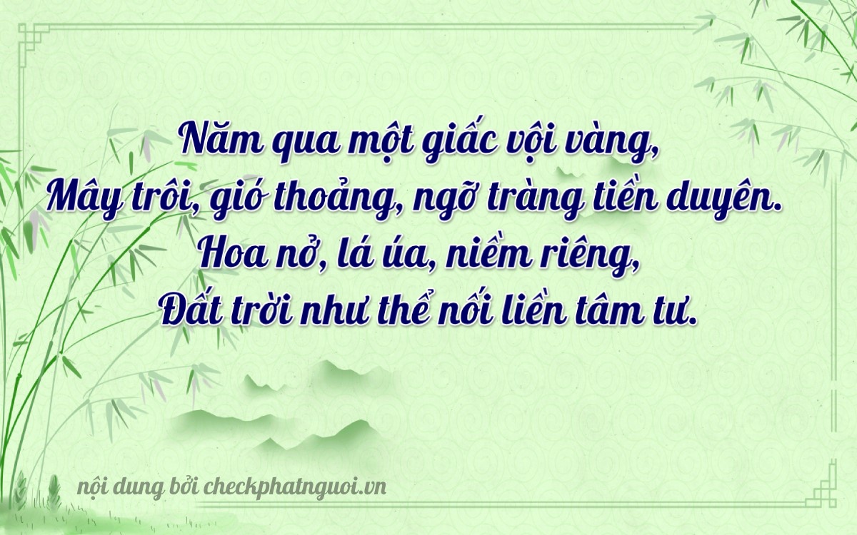 Bài thơ ý nghĩa cho <b>biển số 78H1-56226</b> tại website checkphatnguoi.vn