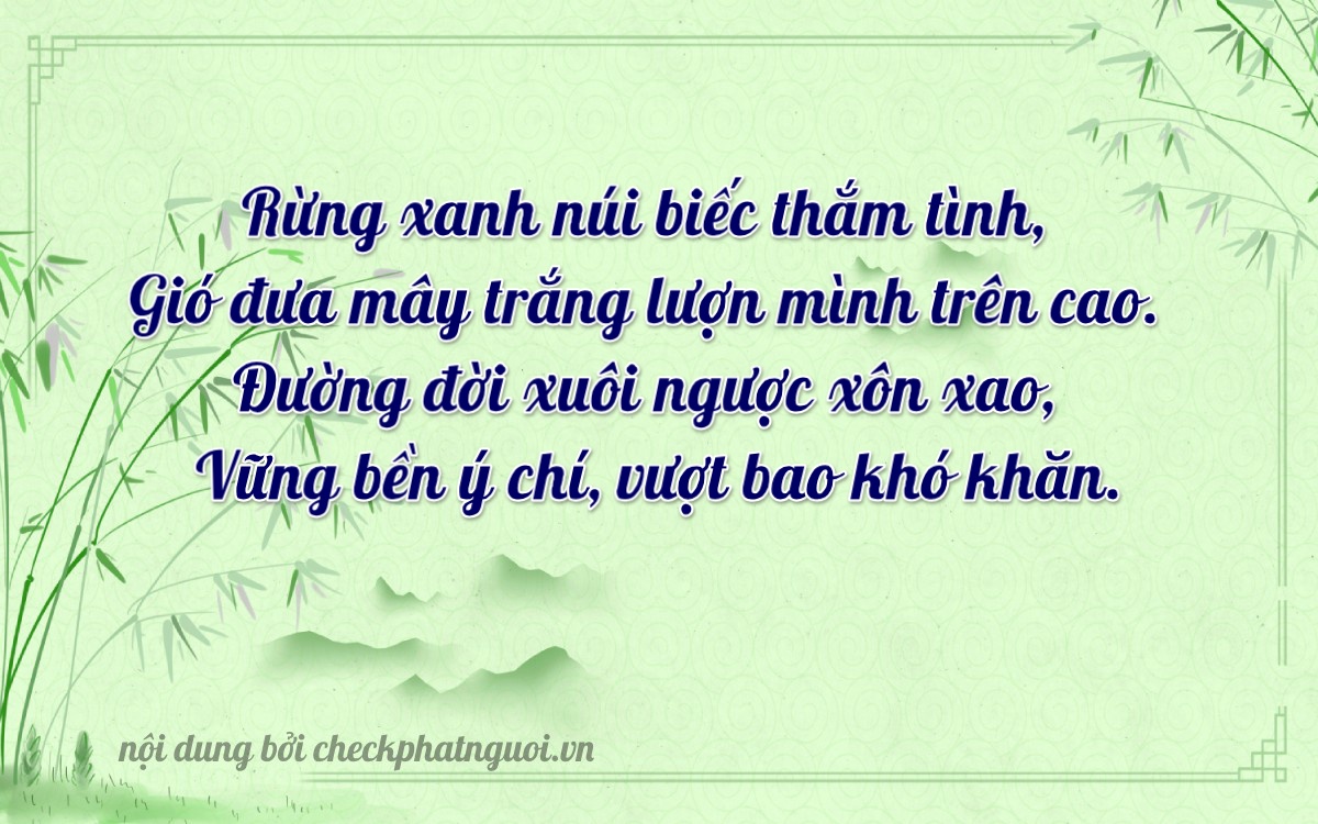 Bài thơ ý nghĩa cho <b>biển số 78K1-21664</b> tại website checkphatnguoi.vn