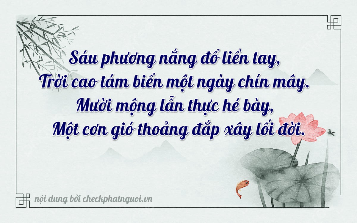 Bài thơ ý nghĩa cho <b>biển số 78L1-06811</b> tại website checkphatnguoi.vn