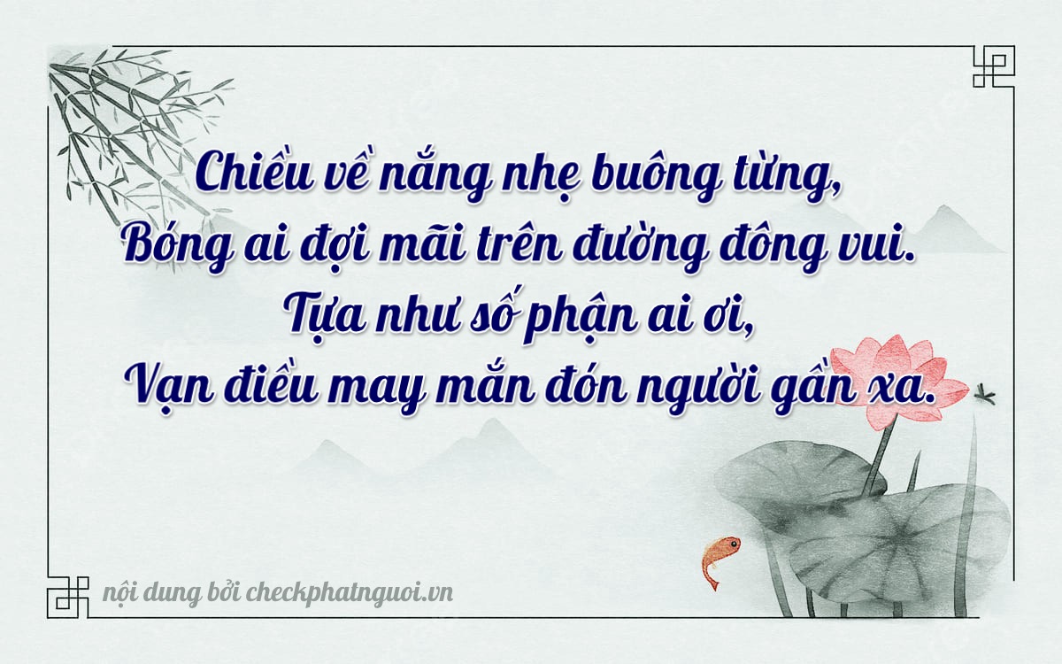 Bài thơ ý nghĩa cho <b>biển số 78L1-26436</b> tại website checkphatnguoi.vn